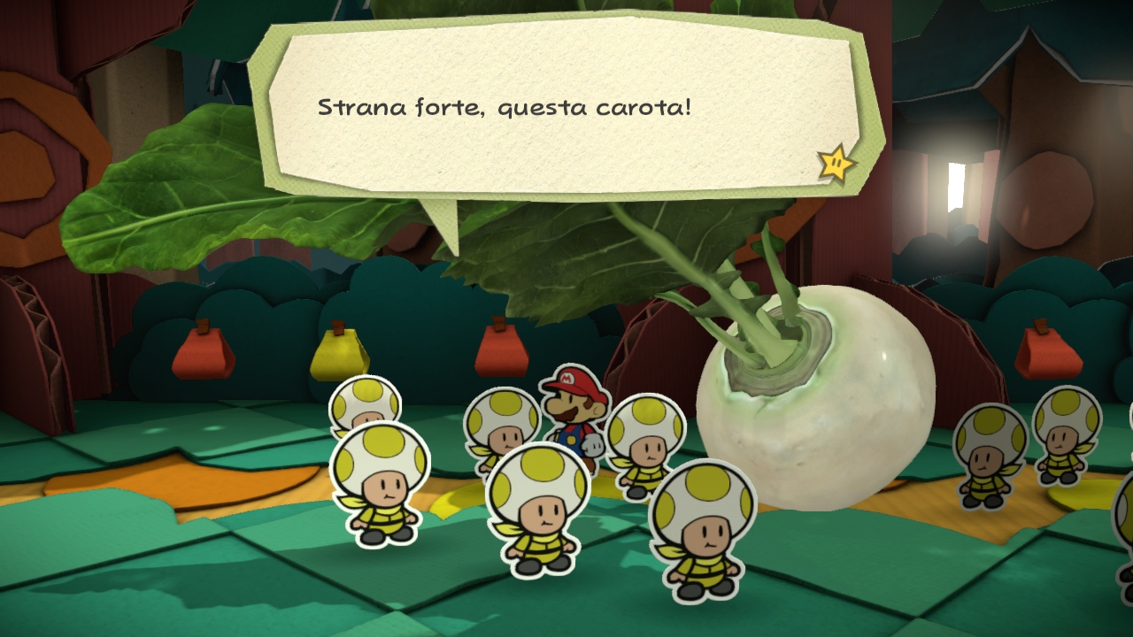 Color Splash ¨ totalmente diverso da ogni Paper Mario pubblicato finora e si nota soprattutto nei toni della narrazione Il gioco ¨ ricco di dialoghi ma