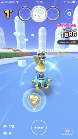 Un cubo di ghiaccio in Mario Kart Tour