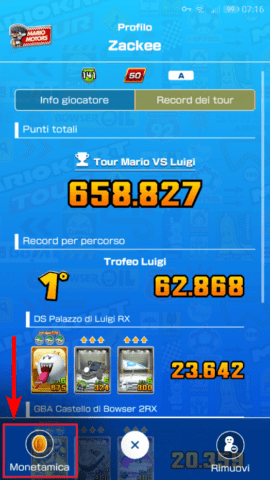 Una Monetamica in Mario Kart Tour