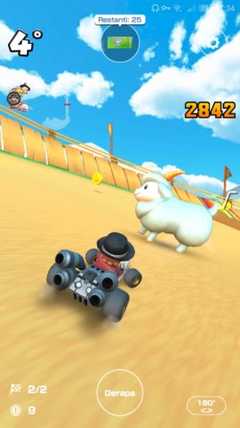 Una capra in Mario Kart Tour.