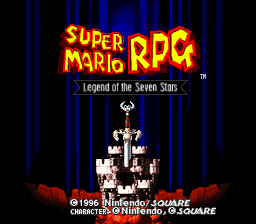 La schermata del titolo di Super Mario RPG.